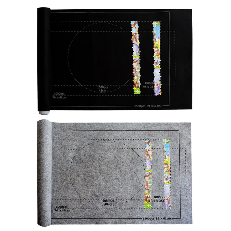 26 × 46インチパズルパッドジグソーパズルロールフェルトマットプレイマットパズル毛布最大1500個収納パズルロルマットteppichマット