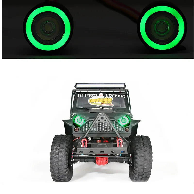 19MM Universal Angel Eye LED Lights Headlight for 1/10 RC Rock Crawler Axial SCX10 D90 Body Shell