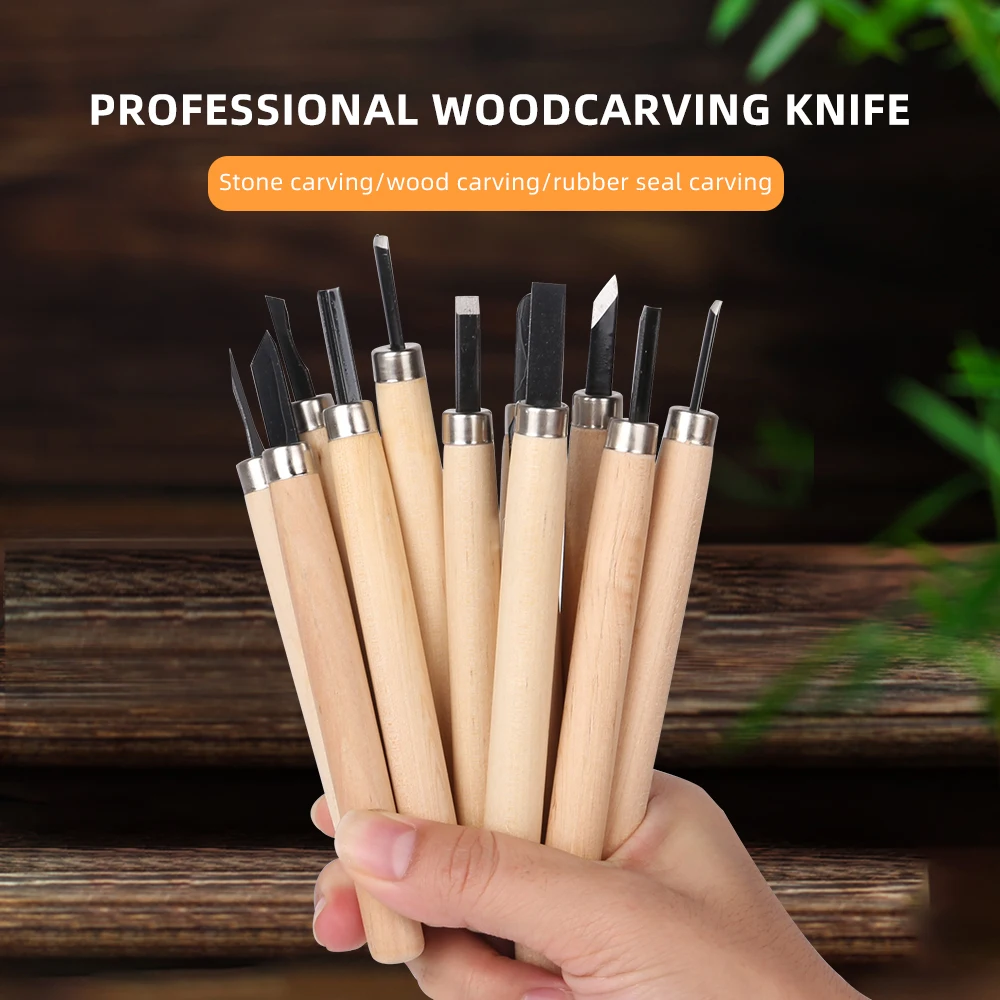 Wood Carving Chisel Knife for  Wood Cut DIY Detailed Woodworking Nicking Cutter Gouges Hand Tools For Crafts Art  With Metal Box