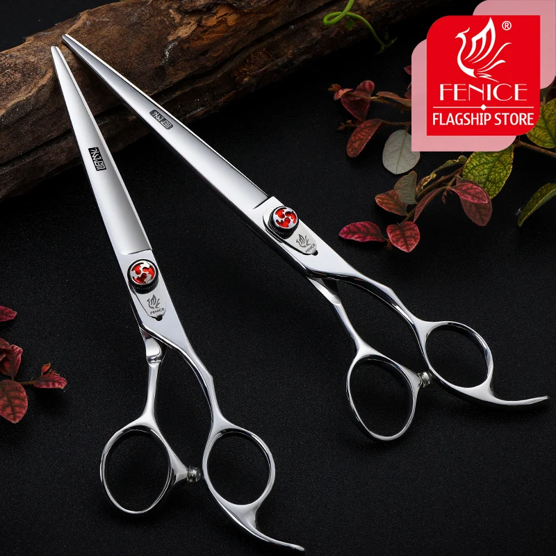 Fenice 7.0 7.5 inch High Quality JP440c hair scissors with flame screw cutting hairdressing beauty salon styling shears