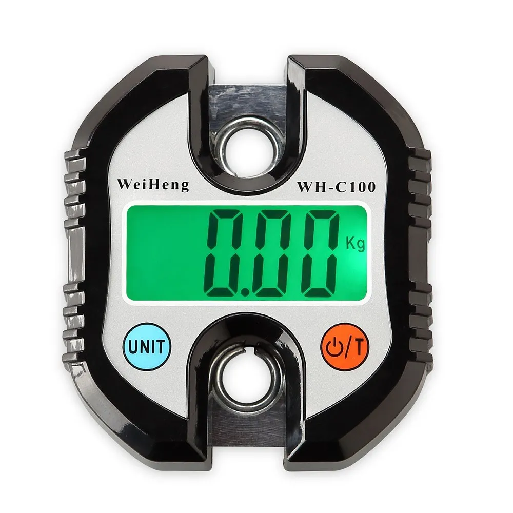 WH-C100 Heavy Duty Electronic Digital Stainless Steel Hook Scale Hanging Crane Scale LCD Loop Weight Balance Double Accuracy