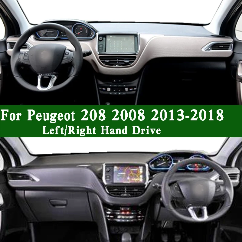 

For Peugeot 2008 I Mk1 CU CA CC 2013-2018 Dashmat Dashboard Cover Instrument Panel Protective Pad Dash Mat Anti-Dirt Ornaments