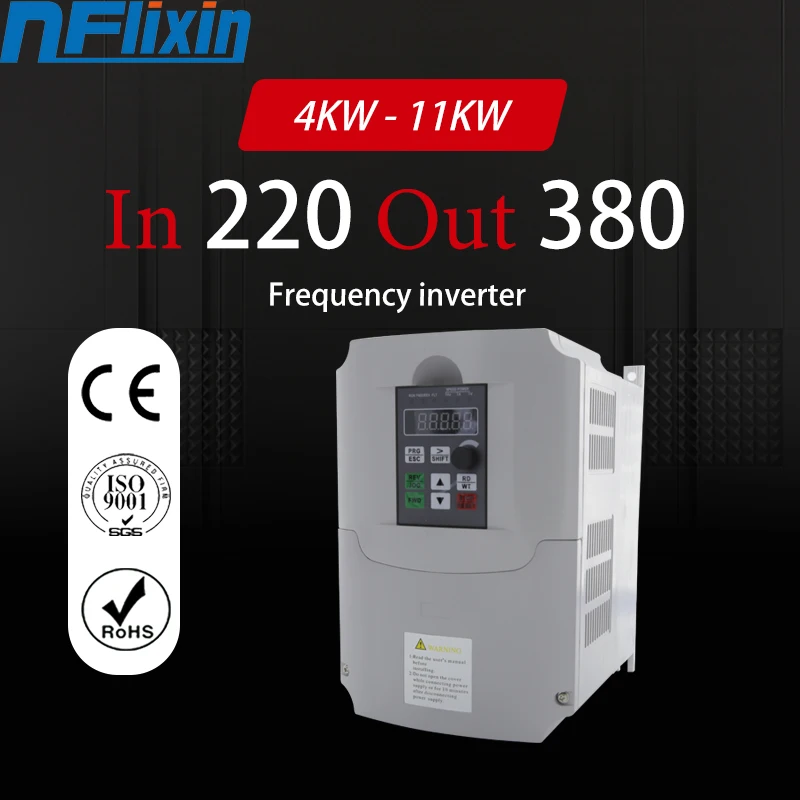 7.5KW 220V single Phase Input VFD Frequency Inverter 3 Phase 380V Output Motor Speed Control Frequency Drive Converter 50/60Hz