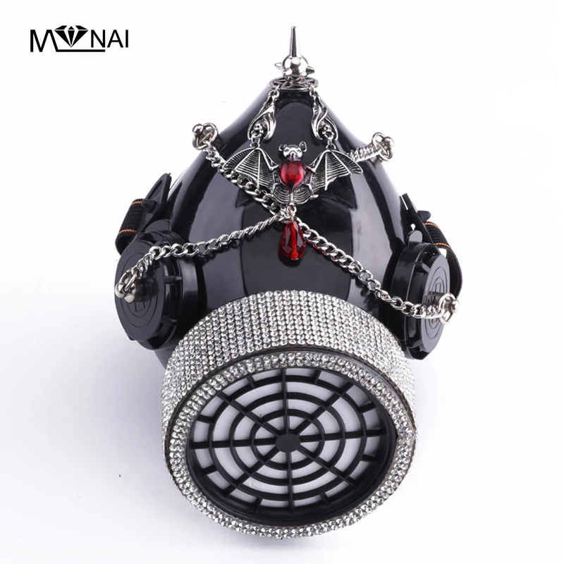 Cosplay Goggles Set With Crystal Rivets 1 Canister Rock Steampunk Masks Stage Party Halloween Masquerade Accessories