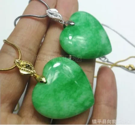 100% Natural green jade pendant necklace with 925 sterling silver heart jade necklace women pendants silver 925 jewelry necklace