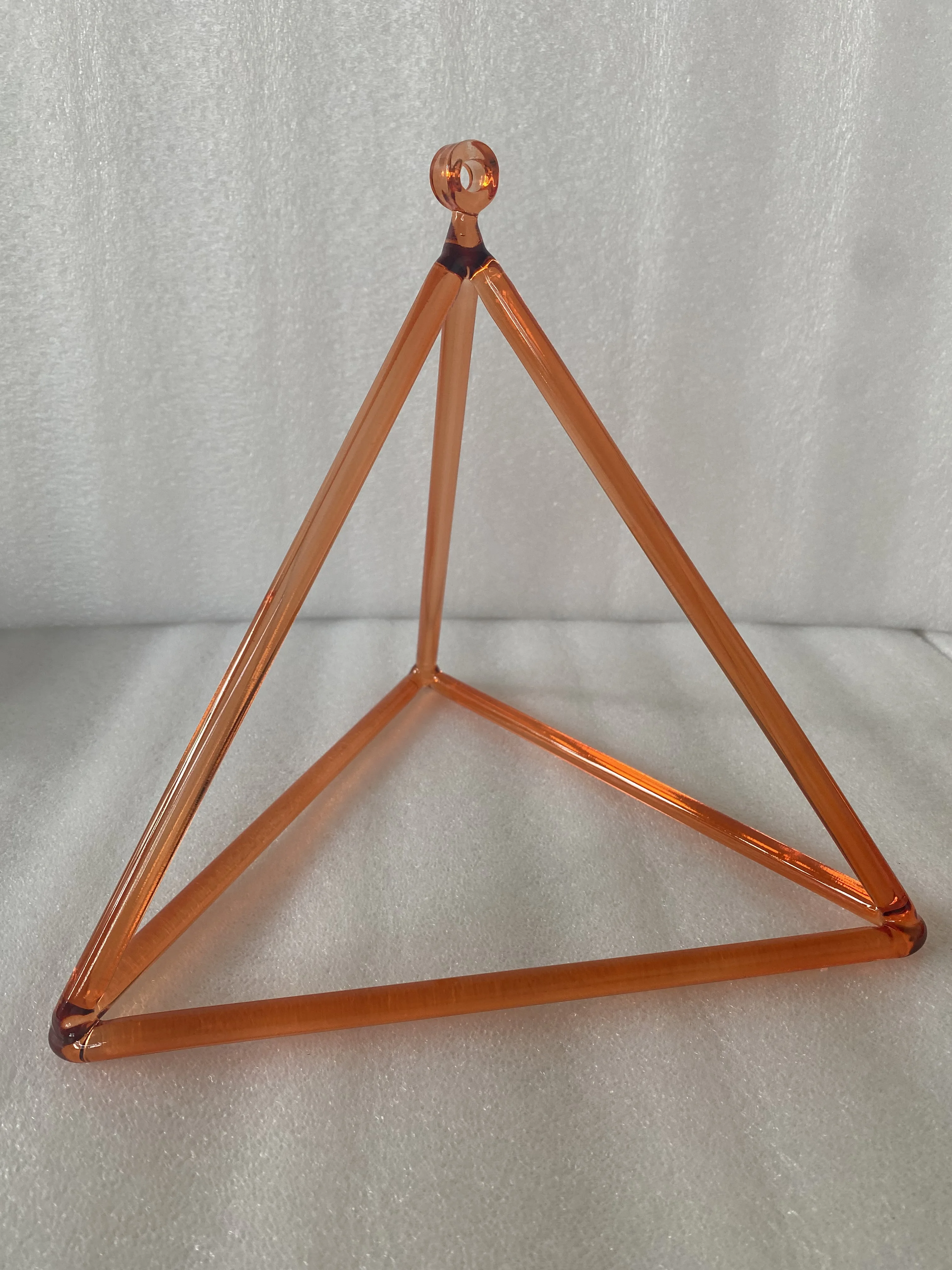 Crystal singing pyramid-triangle geometry for sound healing orange color 9