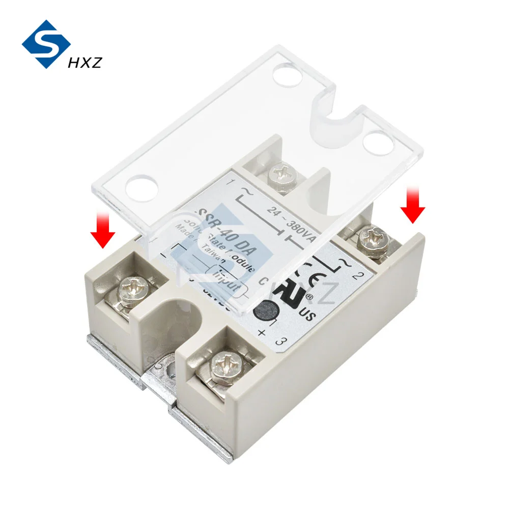 Solid State Relay SSR Plastic Cover DC Control Single Phase Solid State Relay Safe Shell Case Box Front Cover