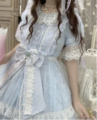 Kawaii mädchen gothic lolita op loli cosplay Prinzessin tee party süße lolita kleid vintage spitze bowknot oansatz viktorianischen kleid