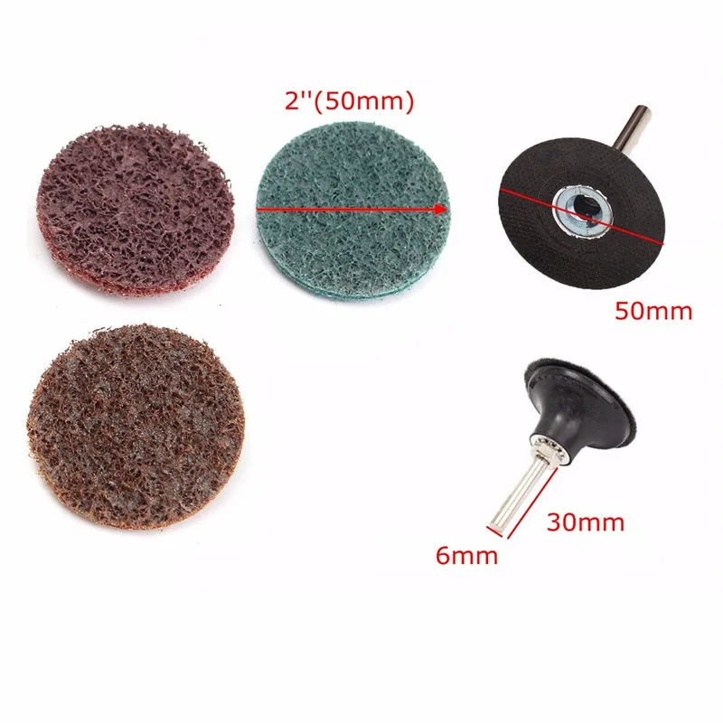 45Pcs 2" 50mm Fine Grit Sanding Discs Cleaning Conditioning Roll Lock Surface with Disc Holder for Metalworking Polishing