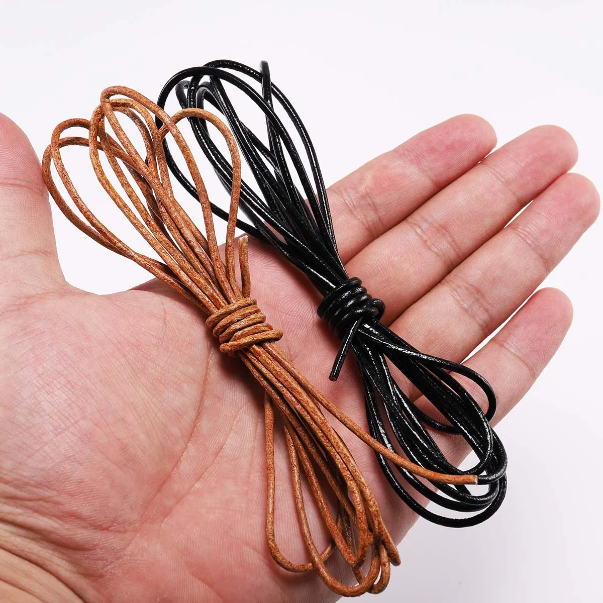 2 Meters 3 Colors Retro Genuine Leather Cord 2-10mm Flat Strand Cow Leather Rope Fit Necklace Bracelets DIY Jewelry Accessories