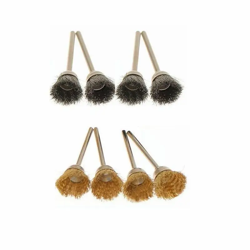 24 pcs spazzola in ottone ruote in filo d'acciaio spazzole trapano utensili rotanti lucidatura utensili rotanti Set di spazzole per la rimozione della ruggine in metallo