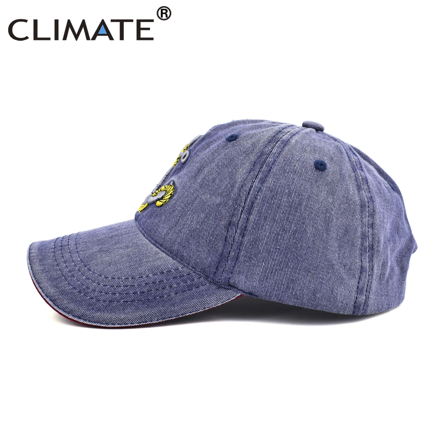 CLIMATE Navy Hooks Anchor Baseball Caps Men 3D Sea Force Cap Great Sailing Ships Era Voyage Boat Anchor Cotton Adjustbale Cap