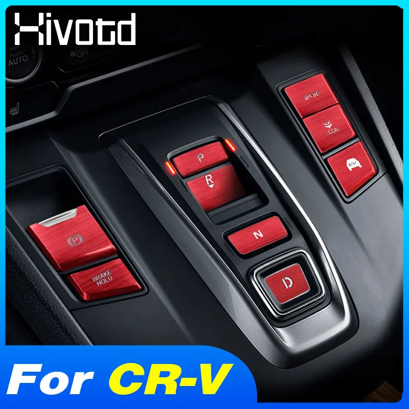 

Hivotd Central Control Gear Shift Panel Button Stickers Car Window Lift Cover Interior Accessories For Honda CR-V CRV 2017-2021