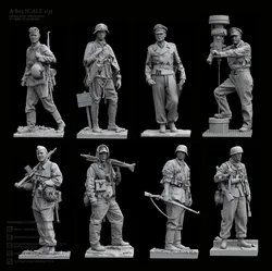 1/35 Resin model kits soldier DIY toy self-assembled （8 soldiers）A-803