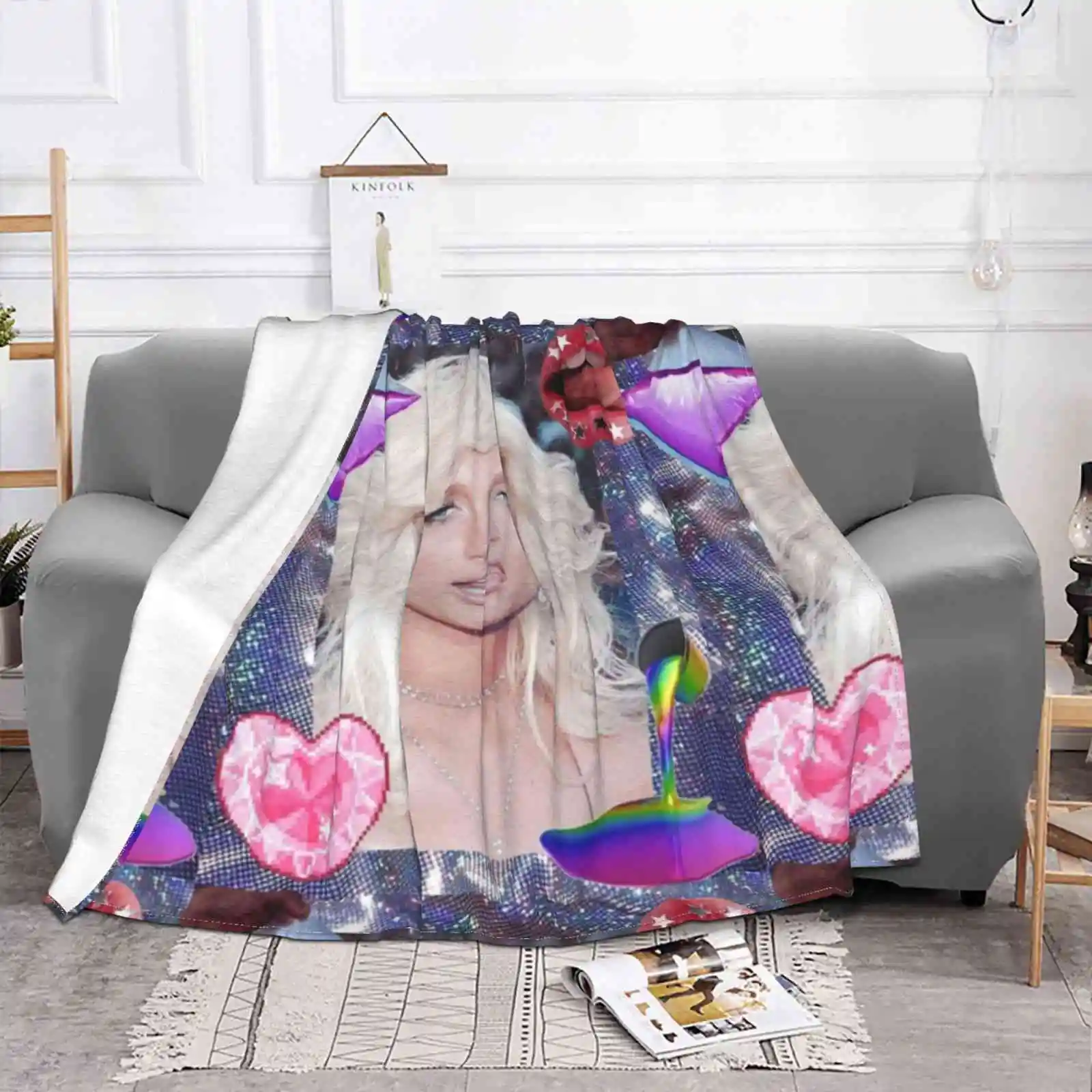 Blonde Icon Hot Sale Printing High Qiality Flannel Blanket 2000s Blonde Icon Icon Pop Culture Vintage Model Sexy 90s