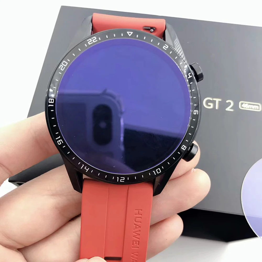 Huawei Watch GT2 GT 2 용 강화 유리 화면 보호기, 커버 필름 9H 2.5D Huawei watch gt2 46mm 용 울트라 클리어 필름 가드