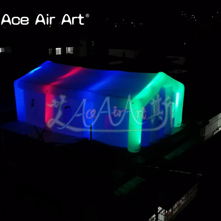 Neue Design Weiß Tentage Gaint Aufblasbare Zelt Mit Lichter Für Outdoor-aktivitäten/Ausstellung/Handel Zeigen Durch Ace air Kunst