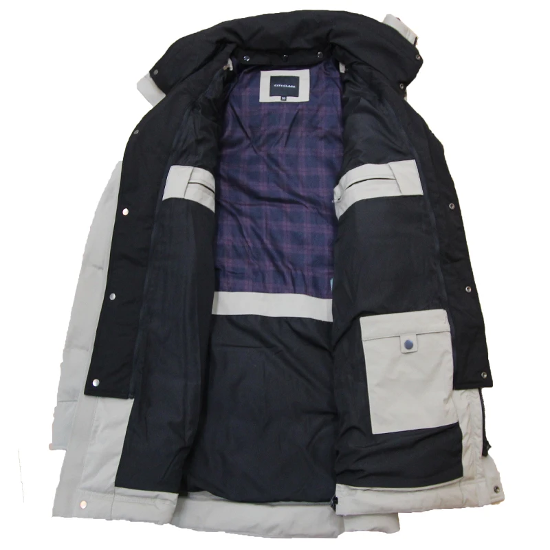 Chaqueta de plumón para hombre, abrigo grueso con capucha, informal, de alta calidad, con cremallera, de clase de ciudad, CC99821, para invierno