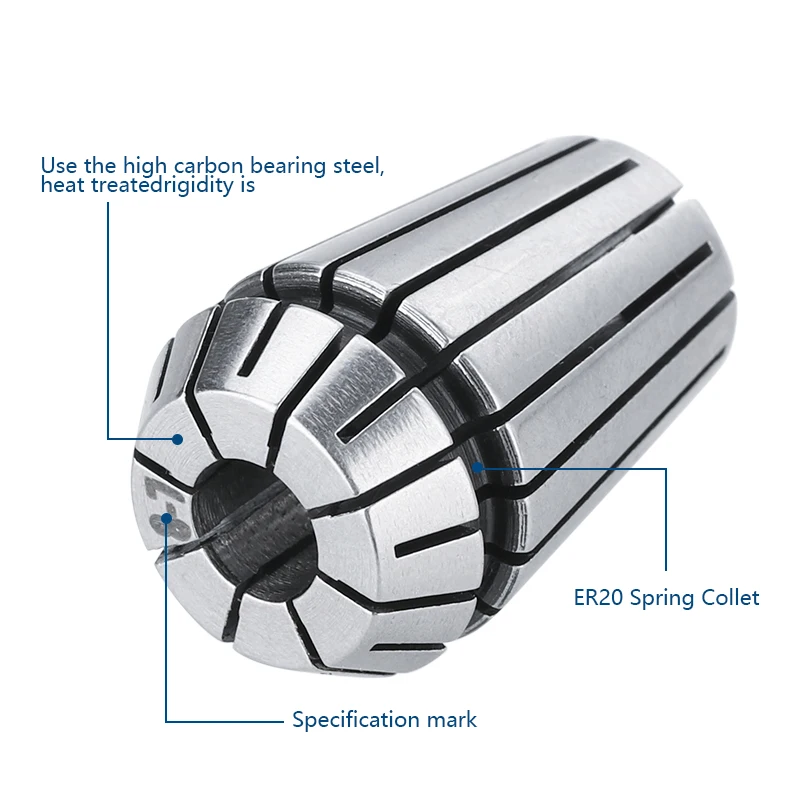 XCAN Spring Collet ER11 Collet Chuck 1-7mm CNC Router Spring Chuck For CNC Engraving Machine & Milling Lathe Tool Holder