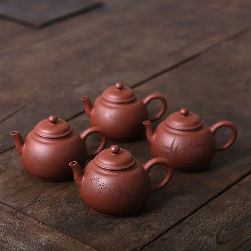 ★Monohydrate hall yixing recommended undressed ore manual kung fu tea set bottom groove QuChen pot of household 160 ml