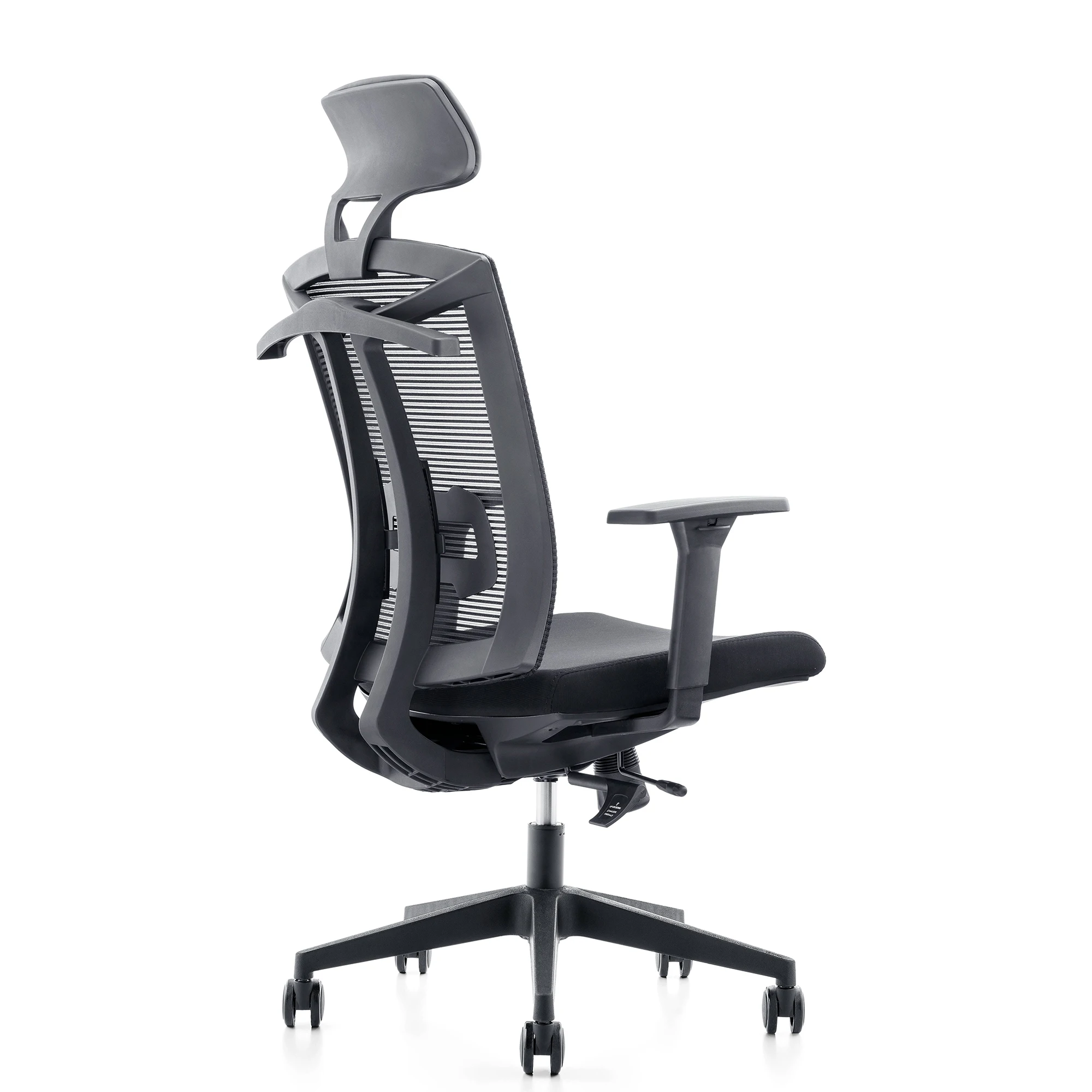 Office Computer Mesh Chair Ergonomic Lifting Swivel Boss Manager Chair Professional 4-Point 2-Line Double-Row Skeleton[US-Stock]