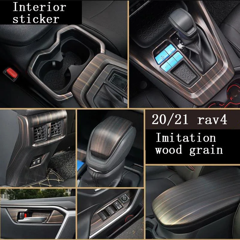 

Car Peachwood Interior Trim Cover for 2020 RAV4 Interior Wooden Color Trim Panel Cover Overlay Peach wood pattern sticker