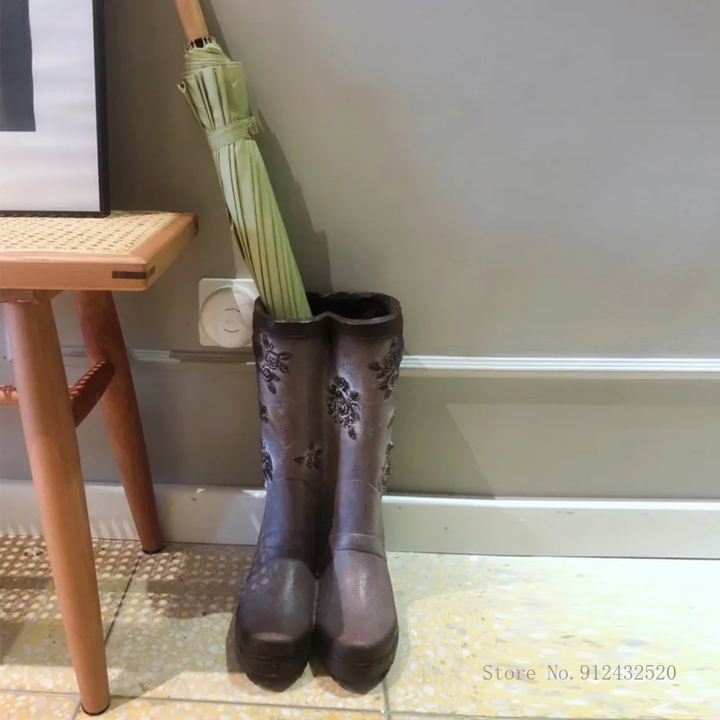 Pot de fleur de bottes de pluie créatives, seau à bouchon de parapluie, jardin extérieur de balcon, cour de villa, décoration de jardinage, décoration