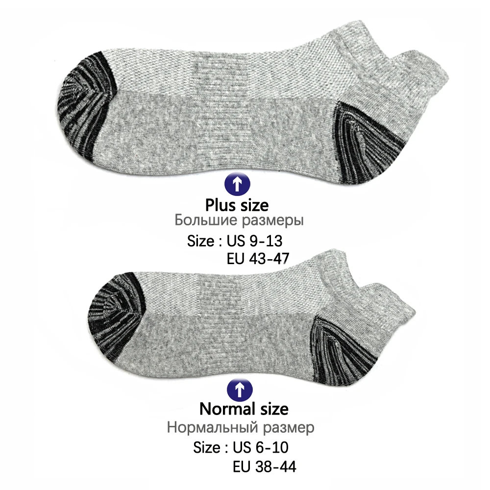 10 Pairs Mens Ankle Socks Athletic Cushioned Cotton Sports Socks Breathable Low Cut Tab With Arch Support Mesh Casual Short Sock