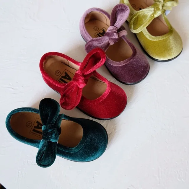 Chaussures de princesse en velours pour enfants, chaussures provoqué pour enfants, fête de mariage, moyen et grand, mode pour filles