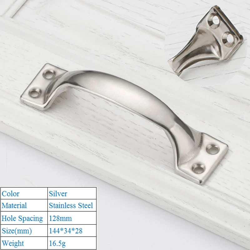 2 Pcs Big Home Goods Modern Minimalist Door Handle Stainless Steel Decorative Furniture Cabinet Bathroom Drawer Flush Handles
