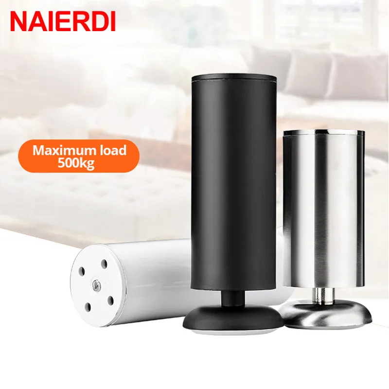 NAIERDI 1PC Furniture Adjustable Cabinet Legs 6CM-30CM Stainless Steel Furniture Legs Table Sofa Feet Bed Furniture Legs