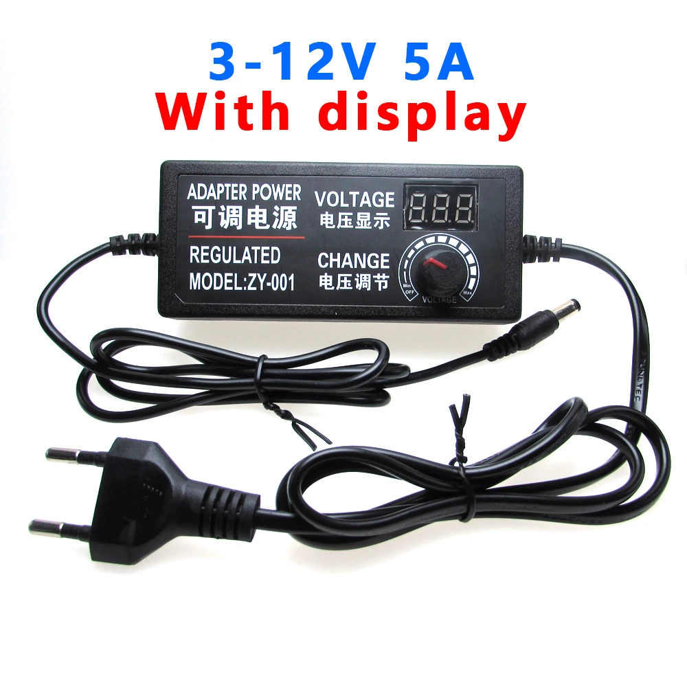 Adjustable AC to DC 220V TO 12V 24V 5V Power adapter 2A 3A 5A 10A Display Screen Volt 3V-12V 3V-24V 9V-24V Power Adatper Supply