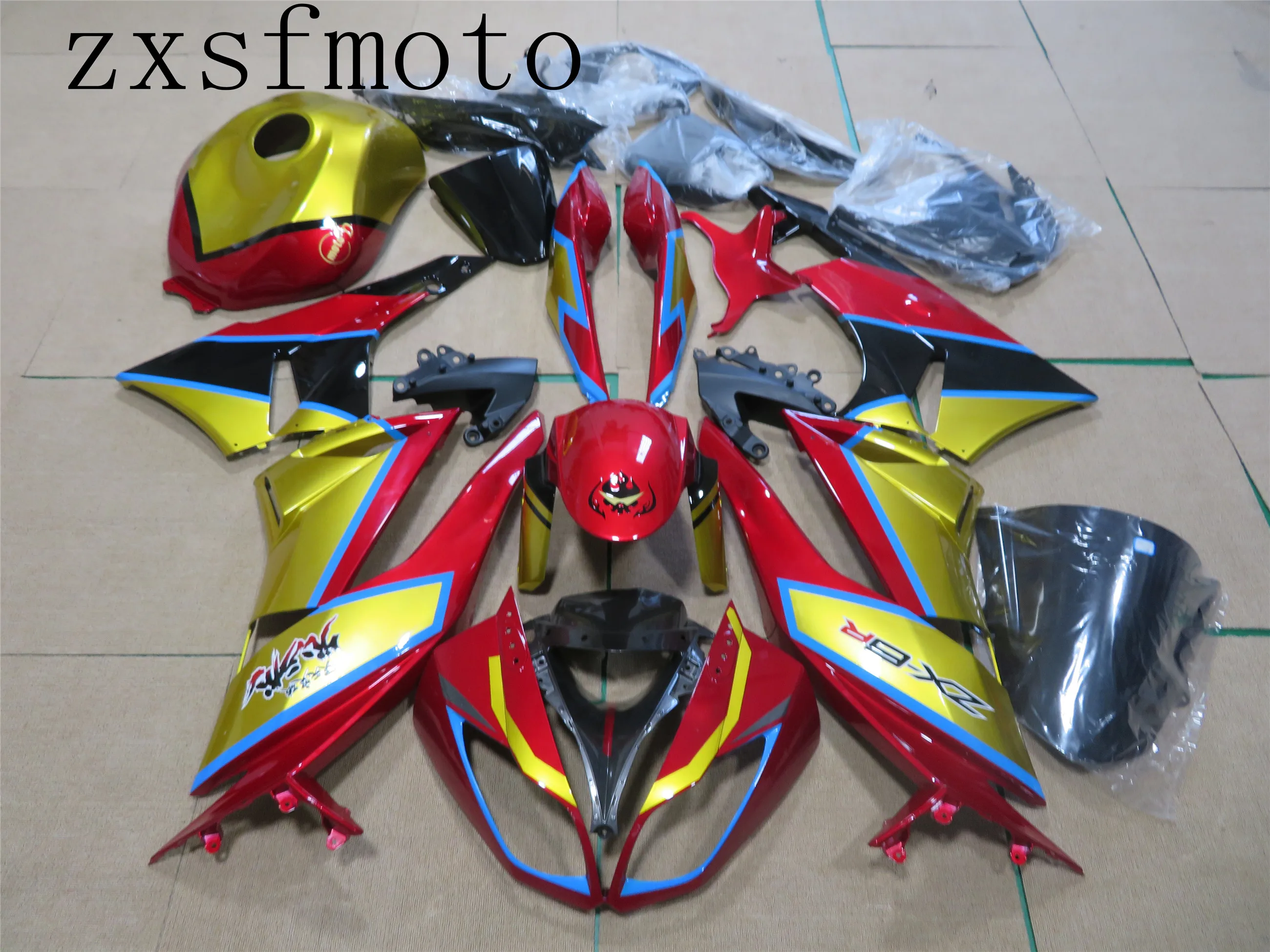 zx-6r carenagem da motocicleta para zx-6r ZX-6R 2009 2010 2011 2012 kit carenagem carroçaria plástico abs para cor uv pintado com tanque