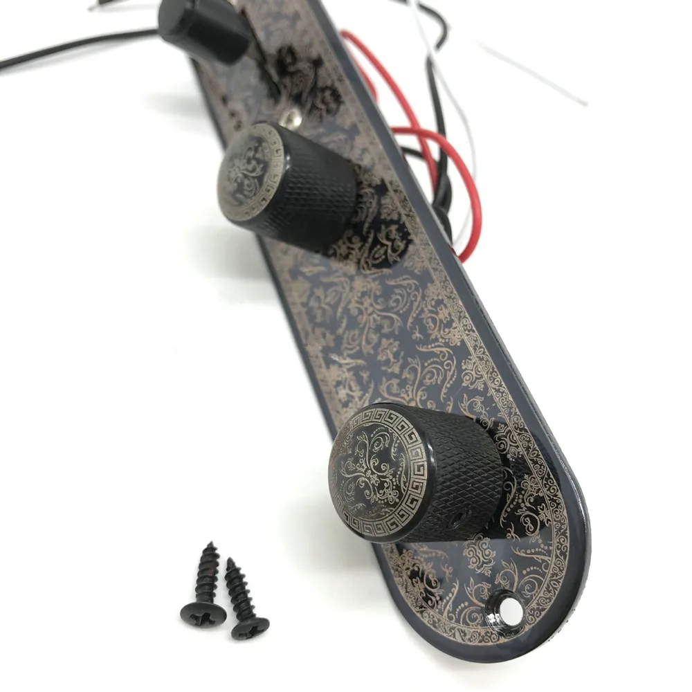 A liga de zinco da guitarra elétrica de Tele prende a placa de controle com peças sobresselentes da substituição do botão do interruptor 3-Way
