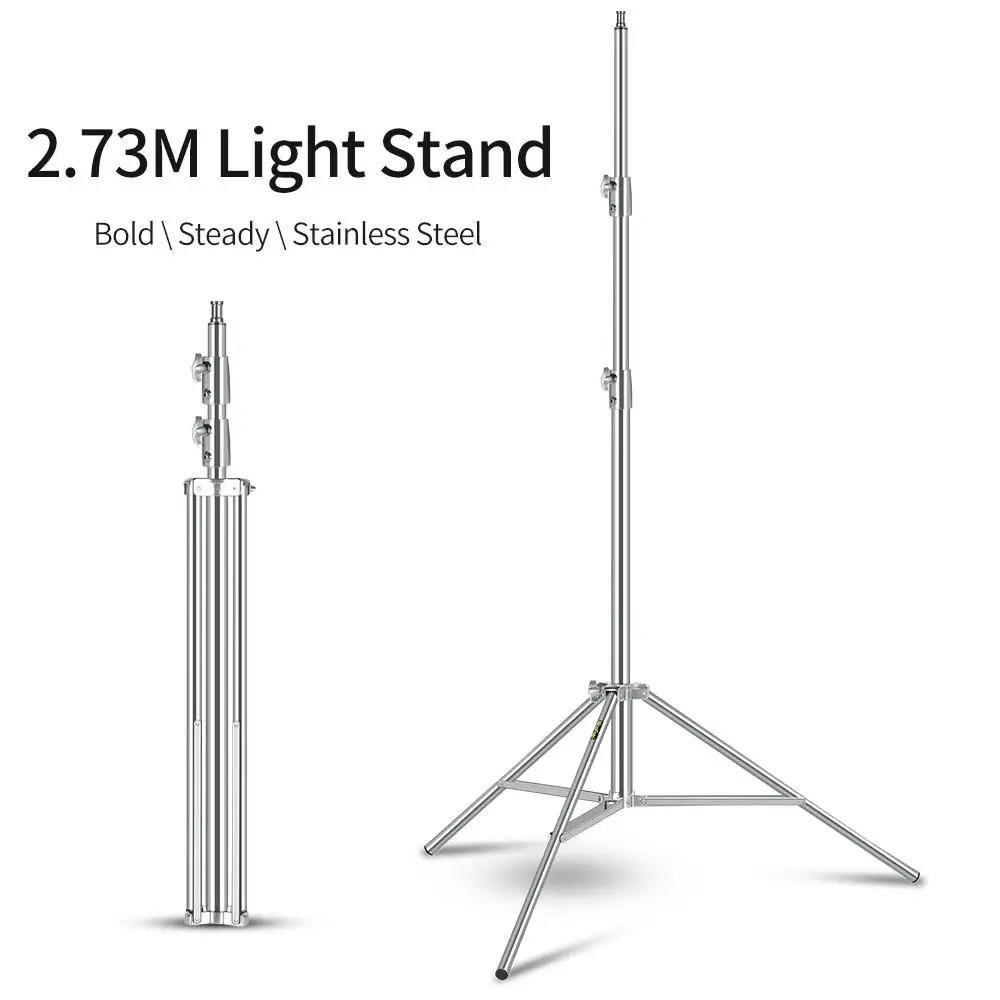 2.8M Heavy Duty Stainless Steel Light Stand for Studio Photo Video Flash Light Softbox Reflector for Professional Photography