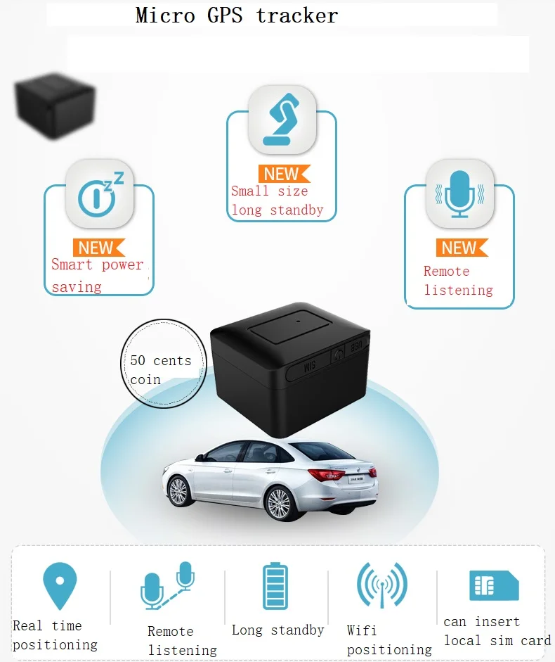 Mini traqueur GPS magnétique pour le suivi du véhicule, 1 an de veille, réitéré RYDB27