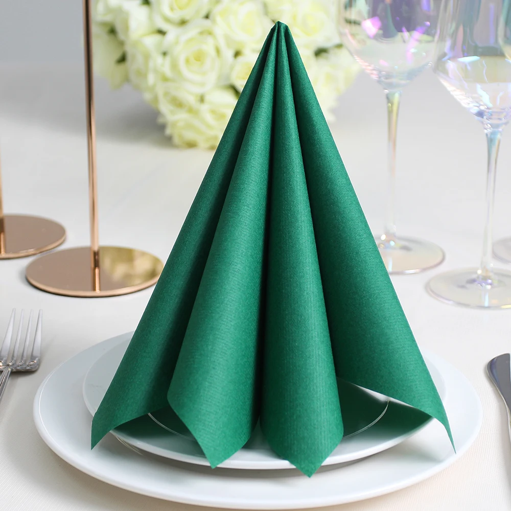 Disposable Paper Napkins Green Napkin Dinner Hand Towels Airlaid Guest Towel for Christmas Wedding Party Table Decrations