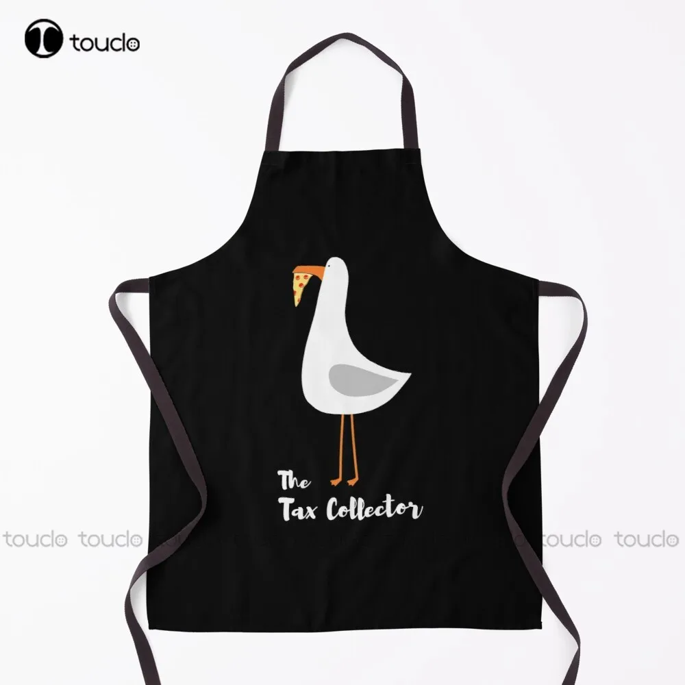 New Seagull Funny Tax Collector Pizza Beach Beachwear Summer Seagull With Pizza Apron Woodworking Apron Unisex