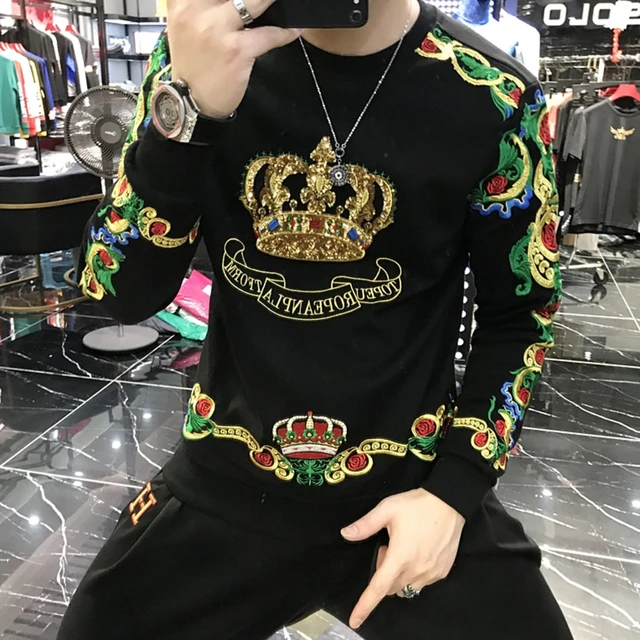 Mens black and gold sweatshirt hotsell