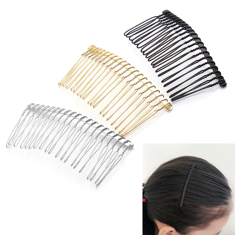 1 Pcs Hair Clip Combs Metal Wire Hair Combs Bridal Wedding Combs Classic 20/30 Teeth Hair Side Combs for Women Girls LB