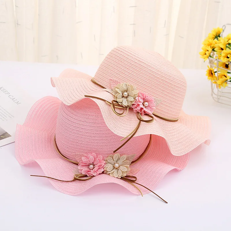 Summer Flower Kids Straw Hats Fashion Holiday Travel Floppy Sun Hat Girls Casual Fold able Beach Hat SHT018