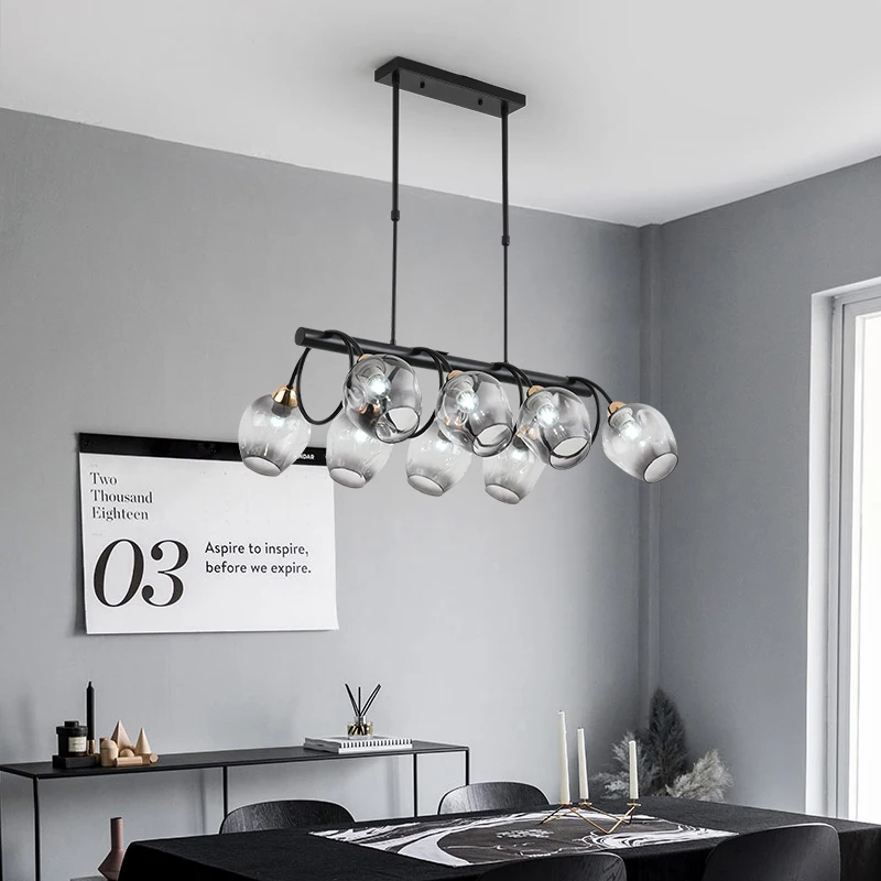 

Crystals glass ball chandeliers Black art deco kitchen dining room luces led bar pendant lights modern home lustre hanglampen