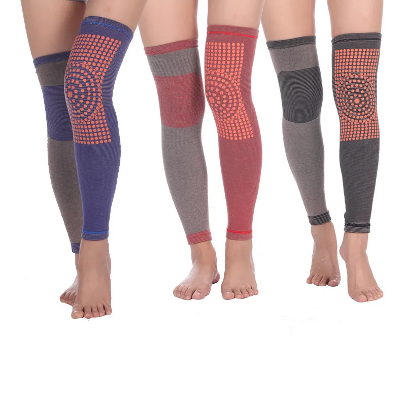 Self-heating Dot Magnet Fitness Cycling Leg Warmer Bike Leg Knee Sleeve Knee Winter Thermal Fleece Legwarmers For Older Adults image 3