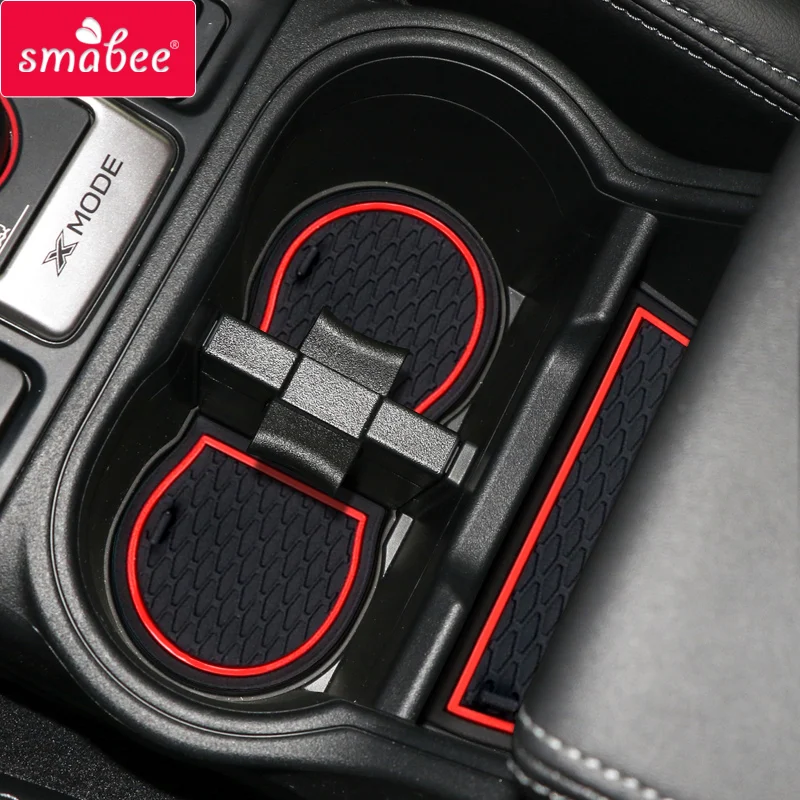smabee Anti-Slip Gate Slot Mats for Subaru IMPREZA 2018 2019 Interior Accessories Door Pad Car Cup Holders Non-Slip Mat Sticker
