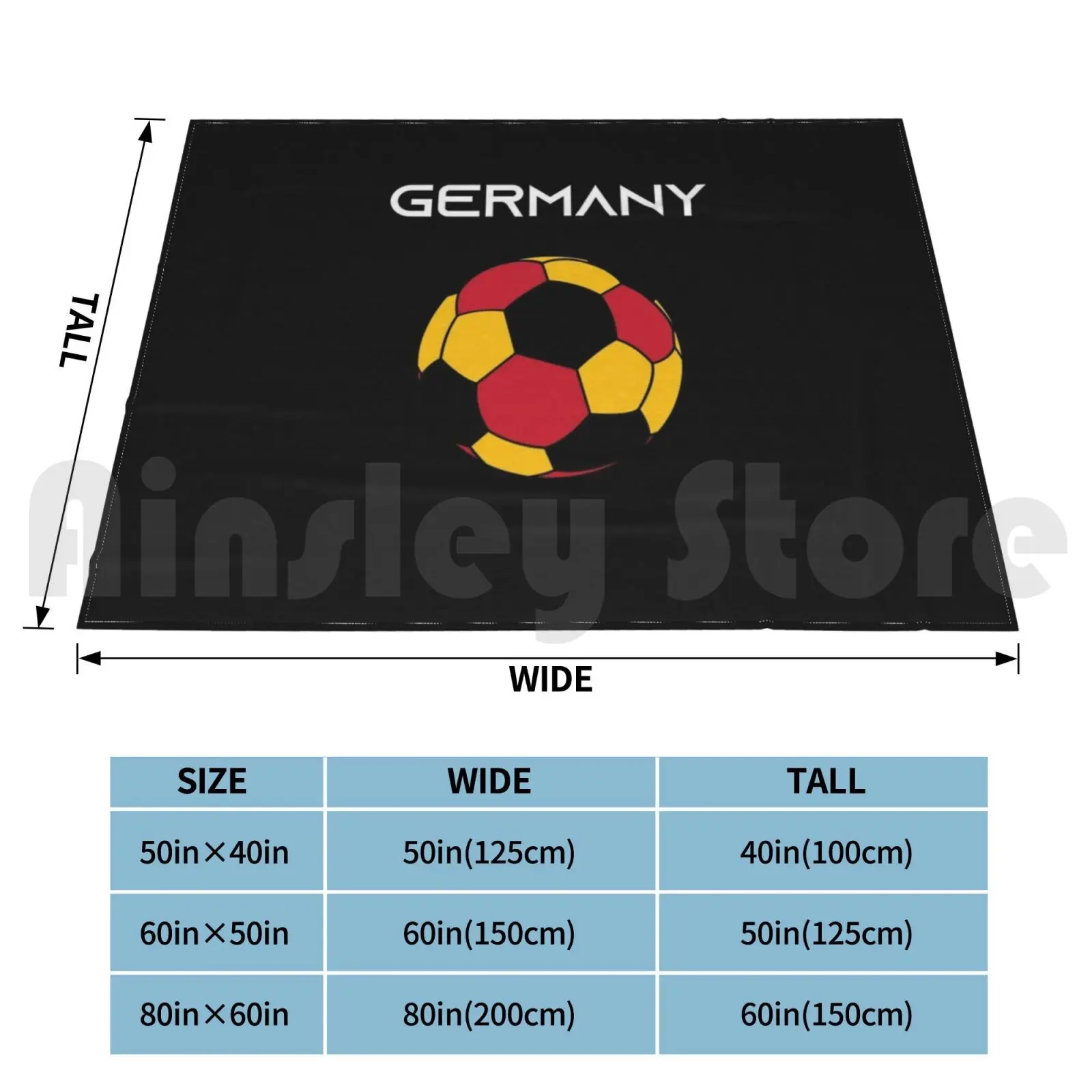 Soccer Football Player Germany Fans Gift Blanket Fashion Custom Soccer Ball Player Play Soccer Soccer Fan