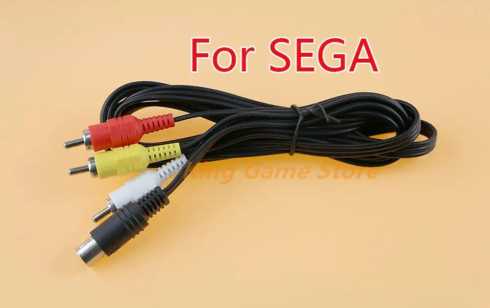 

10pcs Replacement 1.8m Nickle Plated Stereo AV Leads Audio Video RCA Cord Composite Cable for Sega SS Saturn System console