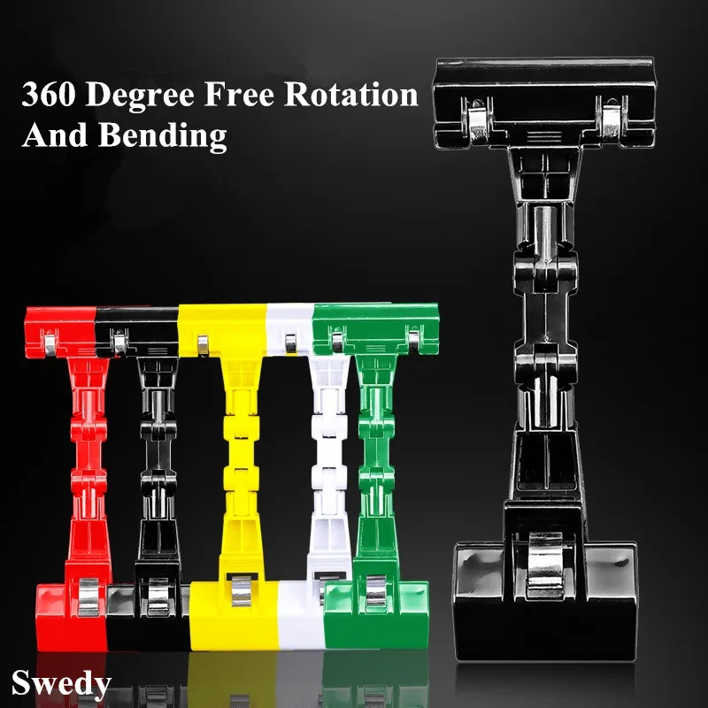 5 Pieces Double Plastic Sign Clips Merchandise Rotatable Pop Clip Sign Holder Stand Price Card Clips Clothing Rack Signs Tag