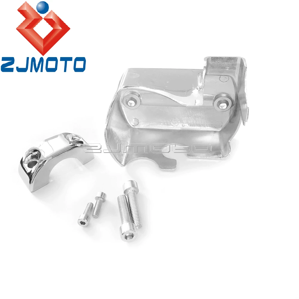 Chrome Motorcycle Handlebar Reservoir Brake Master Cylinder Cover For Yamaha V-Star 650 950 1100 1300 1999 1998 2007 2009-2013