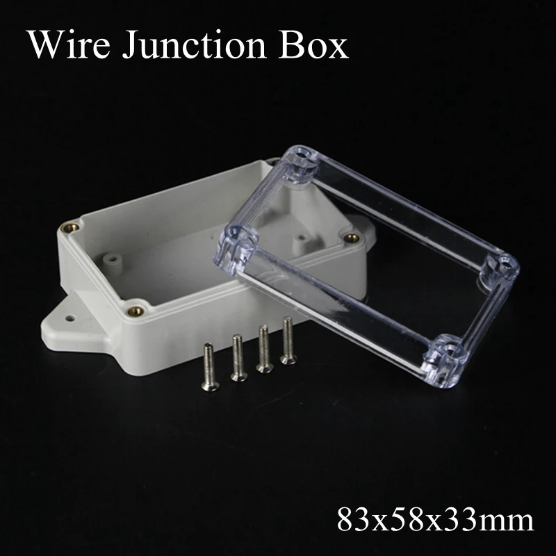 83x58x35mm ABS IP65 Waterproof Plastic Wire Junction Box With Mounted Distribution Clear Enclosure Transparent Project Case