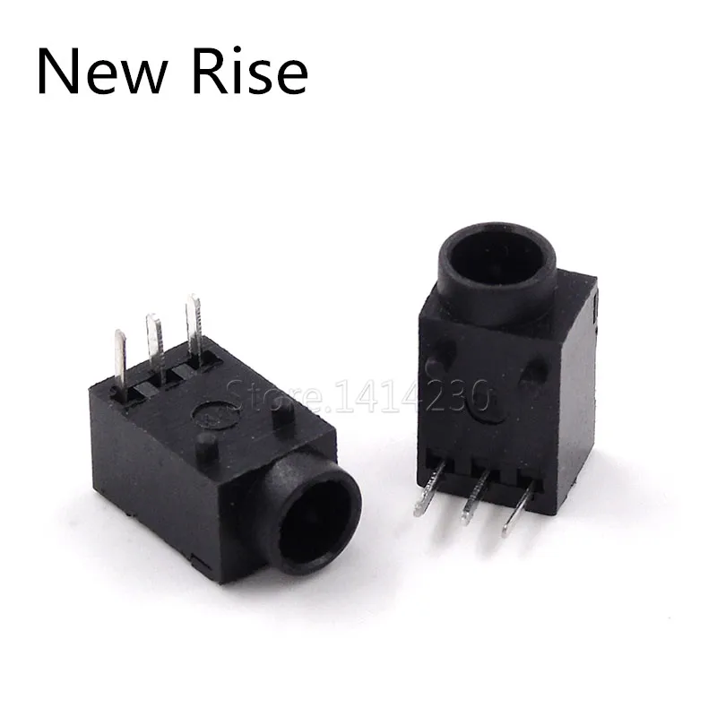 10Pcs DC Power Jack Socket Connector DC003 3.5x1.35mm 3pin 5V 1A DC-003A 3.5*1.3mm Round Hole